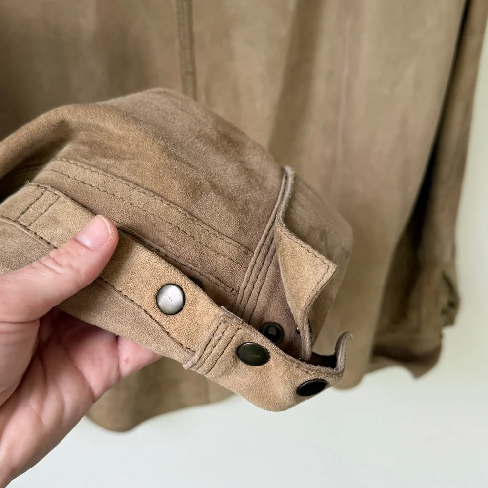 Vintage Wilson’s Leather House of Suede 100% Leather Jacket Brown Braided Zip Up - Picture 5 of 8